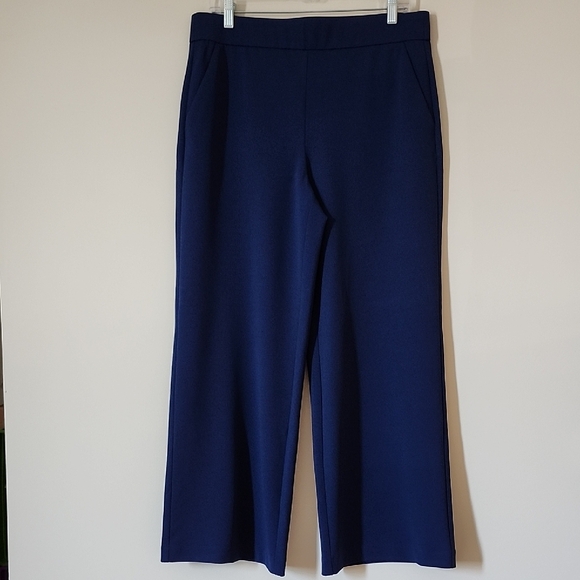White House Black Market Pants - White House Black Market Navy Wide-Leg Pull-On Pants Size 12 Short